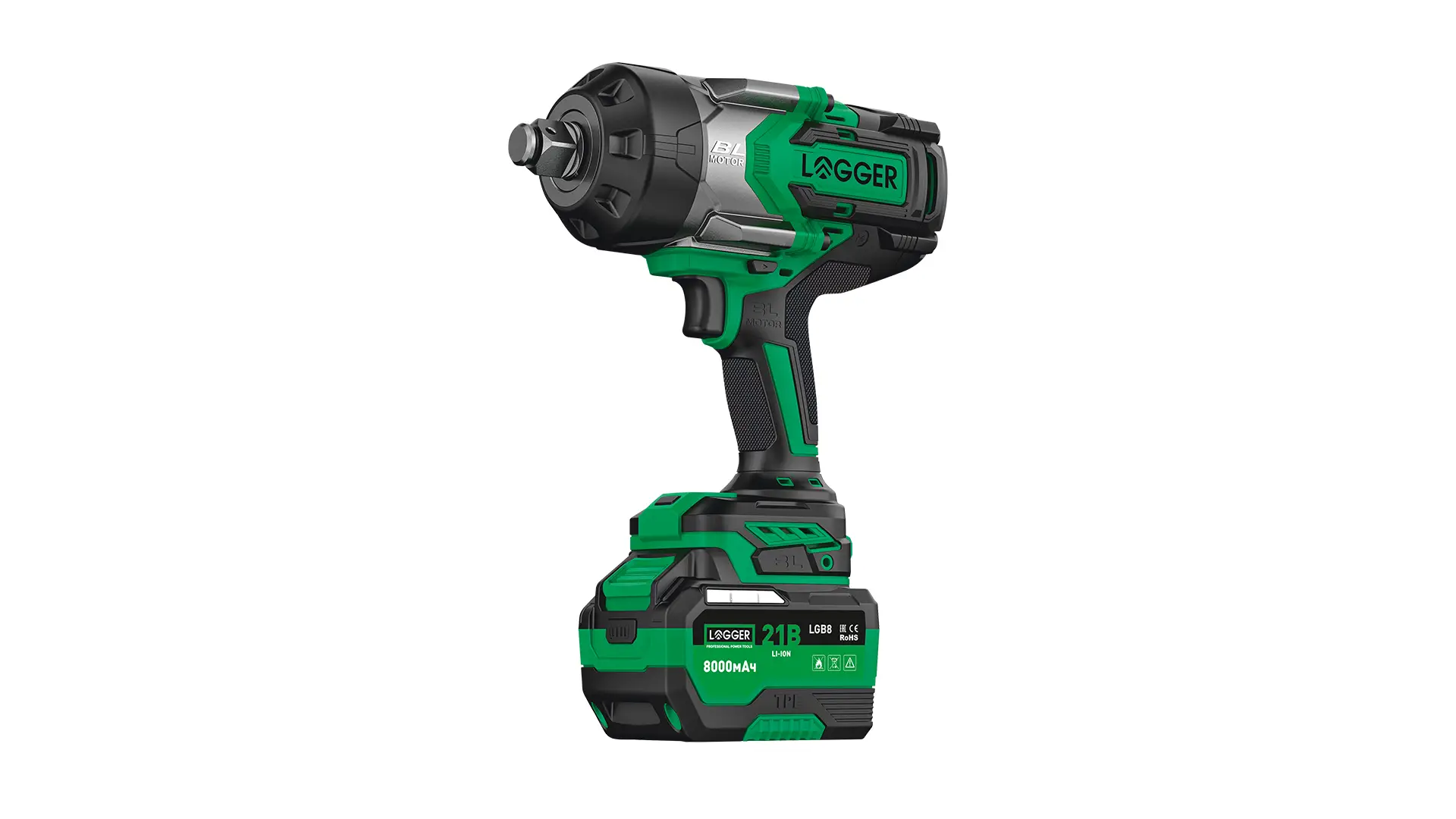 LGIW2400-1K Гайковерт ударный аккумуляторный 1", 2400 нМ, 2х8Ач LOGGER