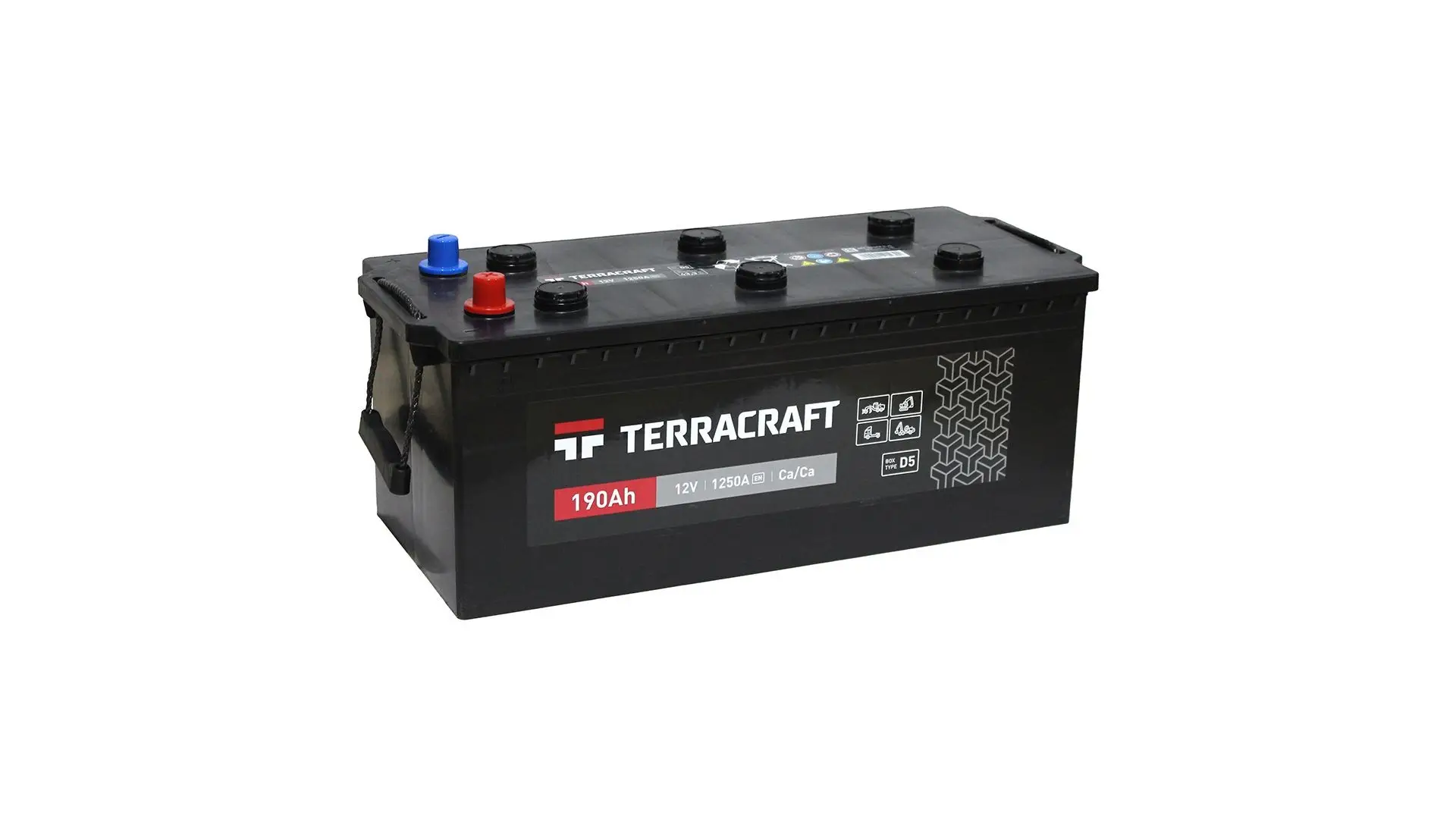 6CT-190(R+) LOGGER/TERRACRAFT Аккумулятор 12V 190Ah 1250A полярность 4 прямая (конус) D5 510х218х225 TERRACRAFT