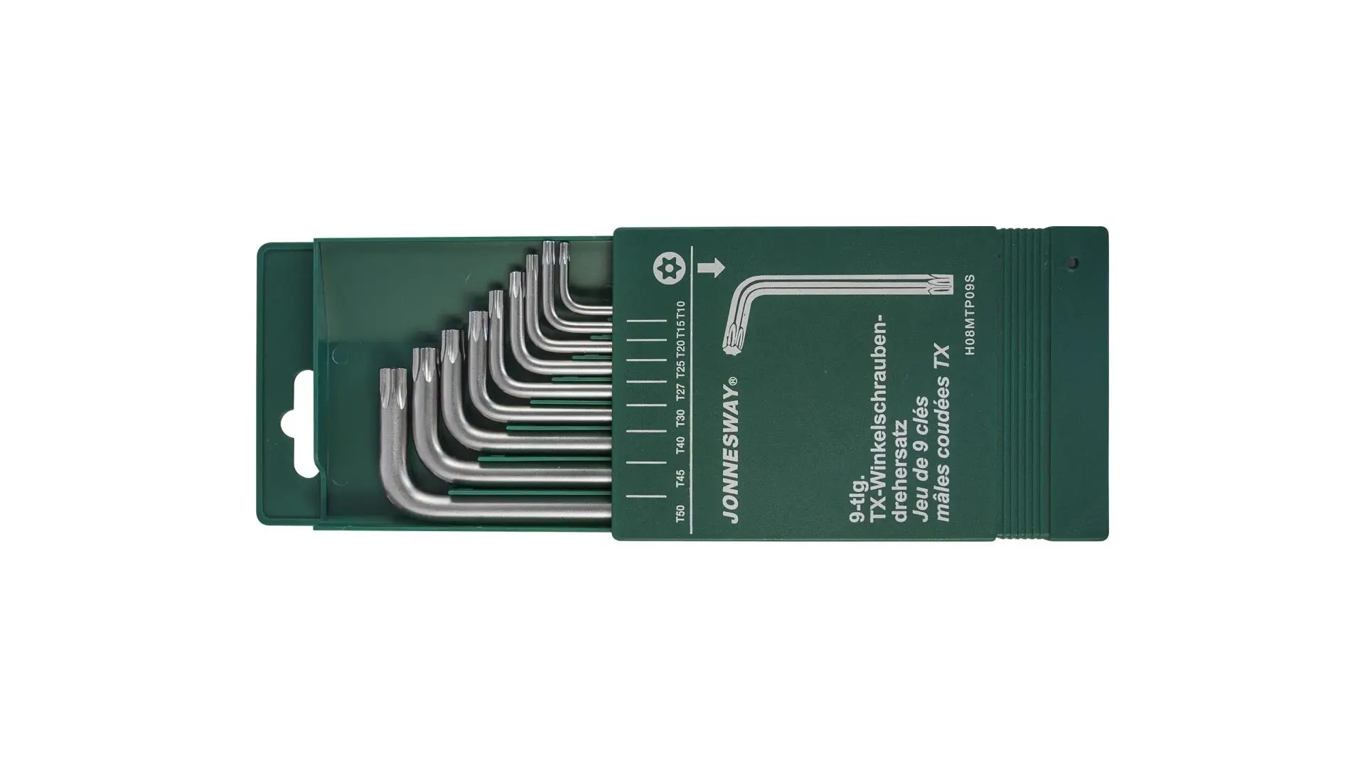 047100 Набор ключей торцевых TORX® с центрированным штифтом Т10-50, 9 пр., H08MTP09S Jonnesway