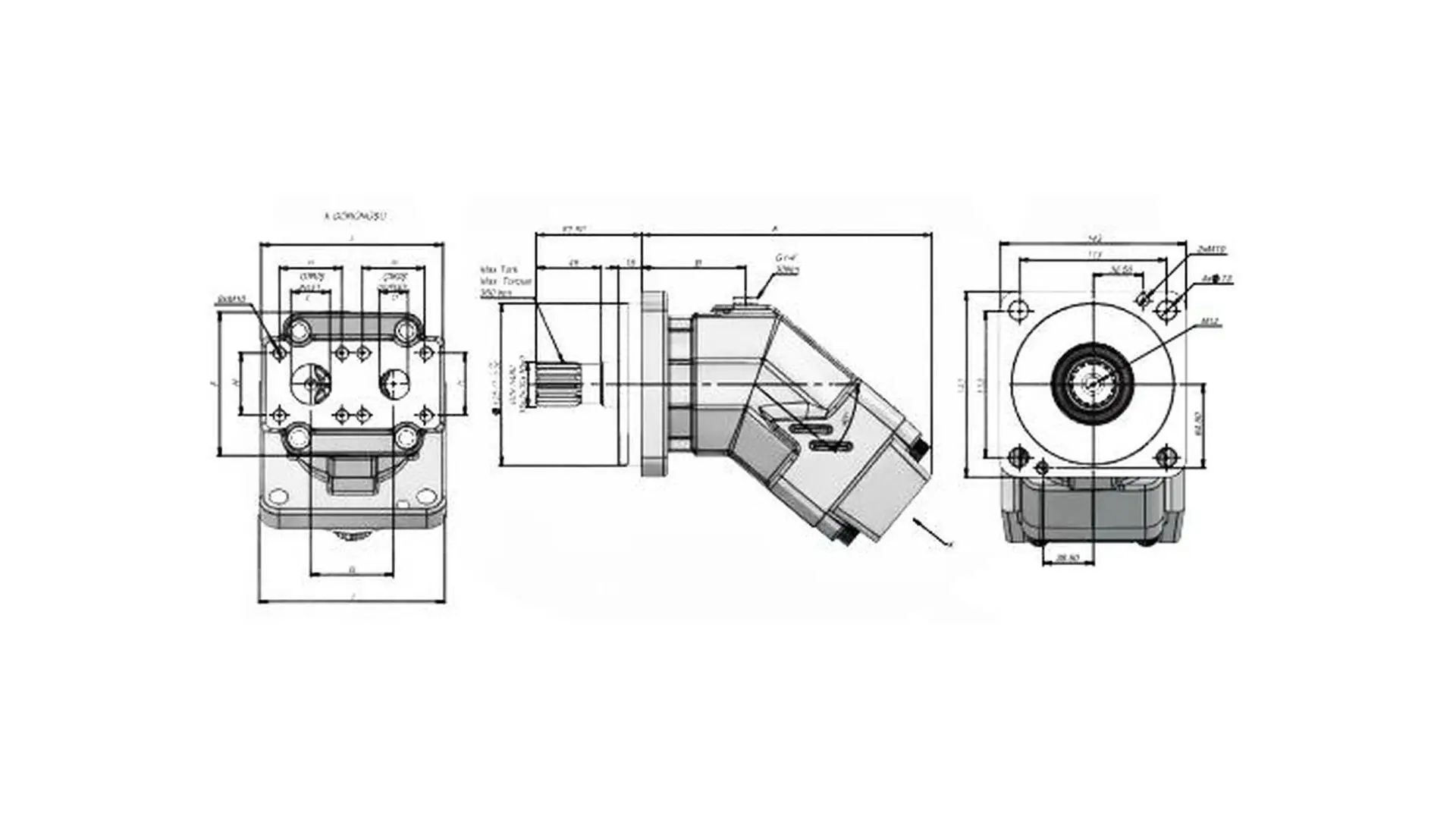 AP056C2F921 Насос гидравлический SAE C-16 T 56 правый  KAZEL HYDRAULIC