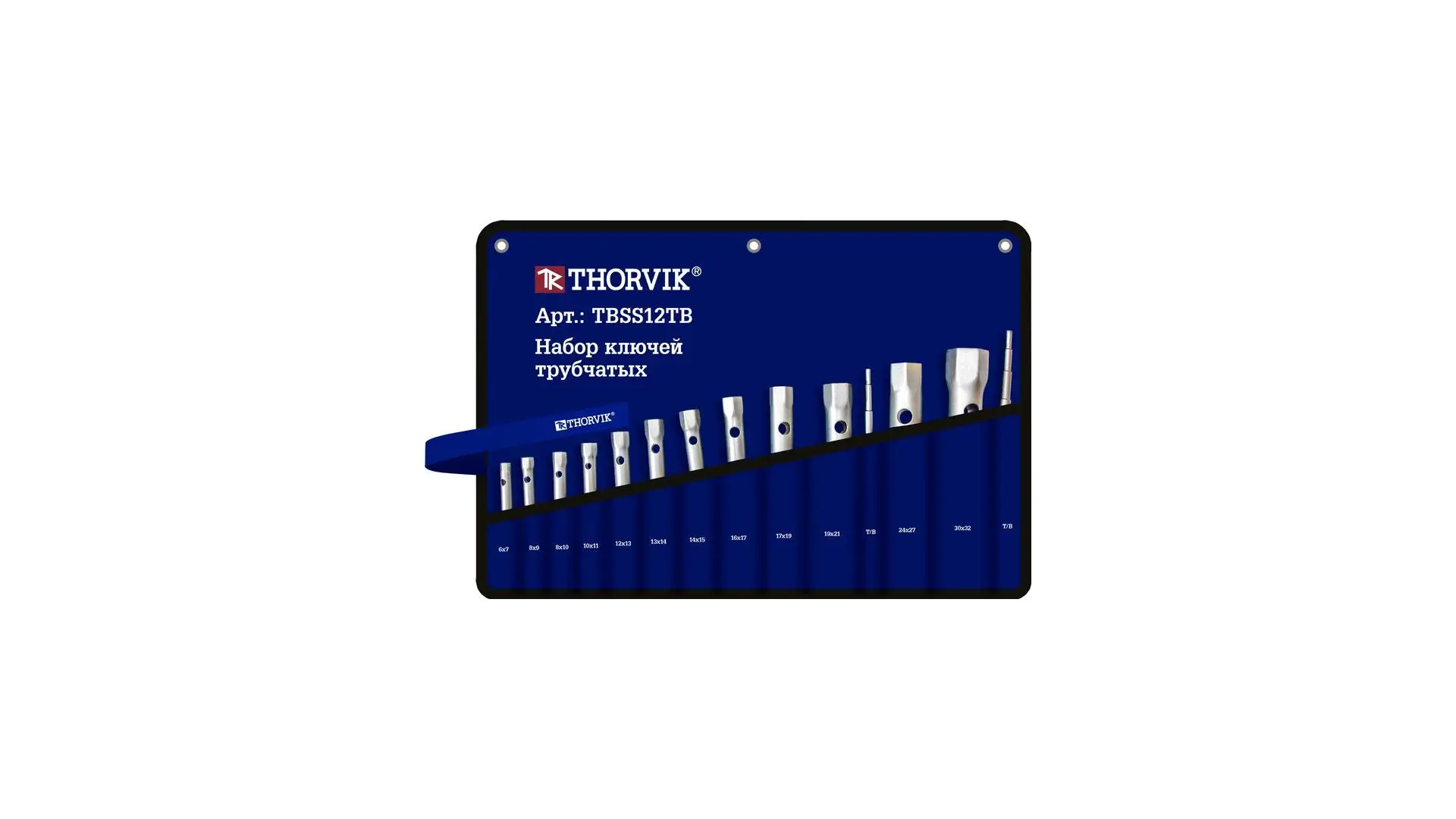 053738 Набор ключей трубчатых в сумке, 6-32 мм, 12 предметов, TBSS12TB Thorvik