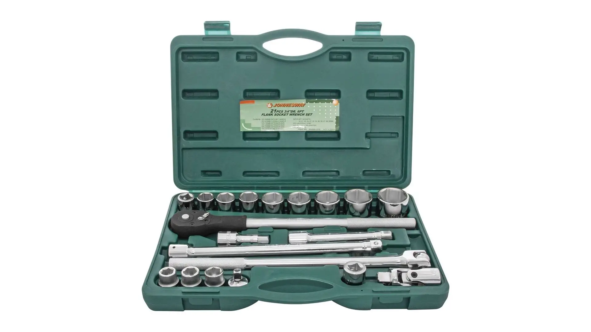 047742 Набор головок 3/4" 19-50 мм, 21  предметов, S04H6321S Jonnesway