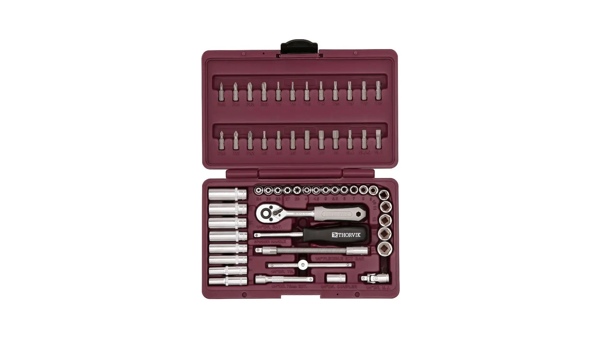 052058 Набор инструмента универсальный 1/4" 57 предметов, UTS0057 Ombra